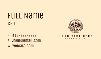 Axe Saw Tool Lumberjack Business Card Image Preview