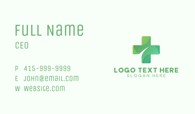 Green Medical Cross Business Card Image Preview