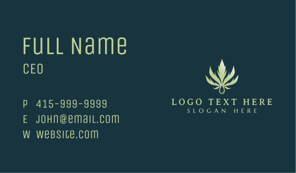 Organic Cannabis Weed Business Card Design Image Preview