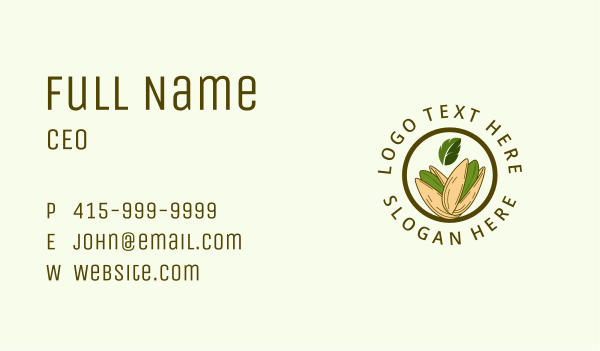 Organic Pistachio Nut Business Card Design Image Preview