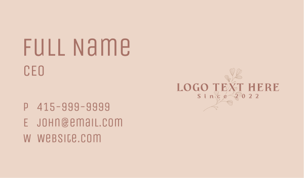 Aesthetic Eco Flower Business Card Design Image Preview