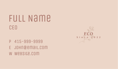 Aesthetic Eco Flower Business Card Image Preview