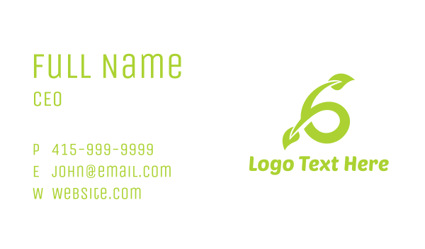 Green Vine Six Business Card Design Image Preview