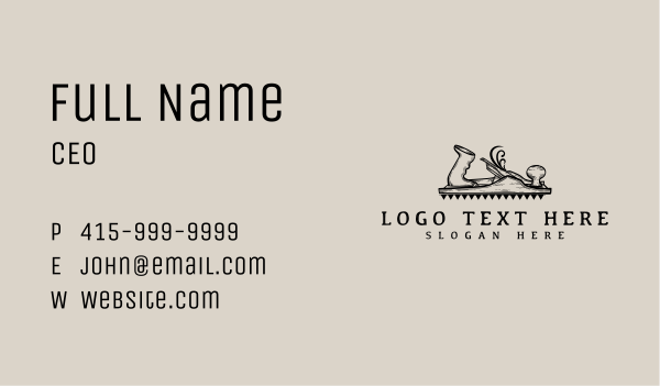 Rustic Carpentry Planer Business Card Design Image Preview