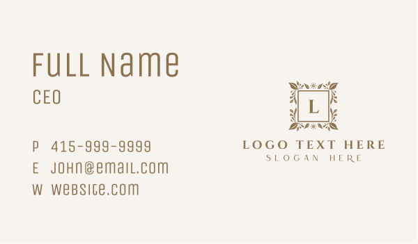 Floral Natural Beauty Business Card Design Image Preview