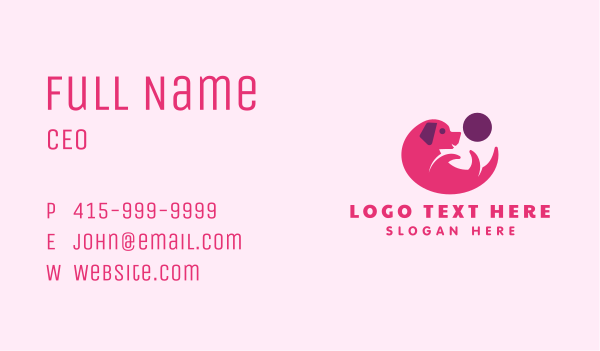 Puppy Dog Ball Business Card Design Image Preview