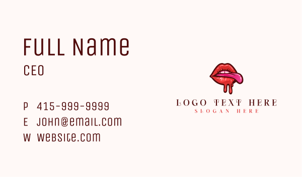 Sexy Smooth Lips Business Card Design Image Preview