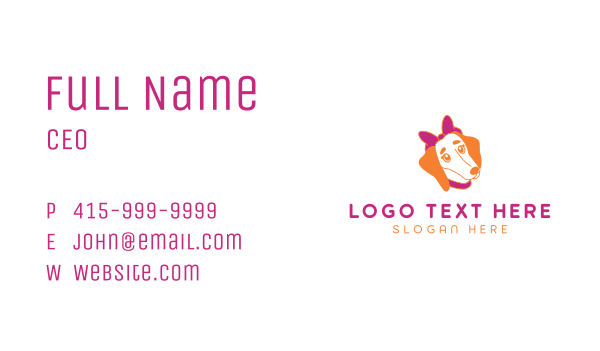 Ribbon Female Dog Business Card Design Image Preview