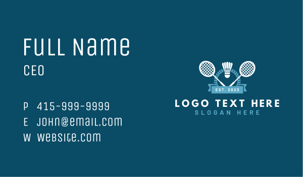 Badminton Tournament Badge Business Card Design Image Preview