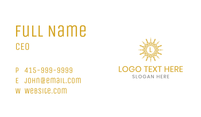 Sun Ornament Lettermark Business Card Image Preview