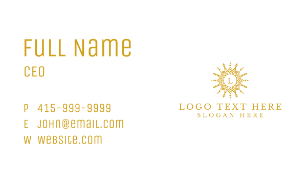 Sun Ornament Lettermark Business Card Design Image Preview