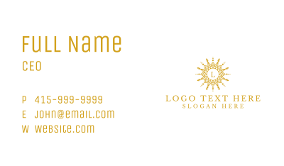 Sun Ornament Lettermark Business Card Image Preview