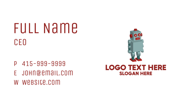 3D Toy Robot Business Card Design Image Preview
