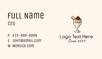 Ice Cream Milkshake  Business Card Image Preview