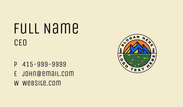 Mountain Field Journey Business Card Design Image Preview