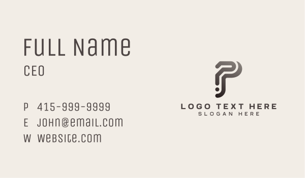 Online Marketing Letter P Business Card Design Image Preview