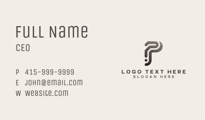 Online Marketing Letter P Business Card Image Preview
