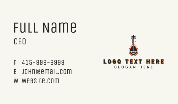 African Mandolin Instrument Business Card Design Image Preview