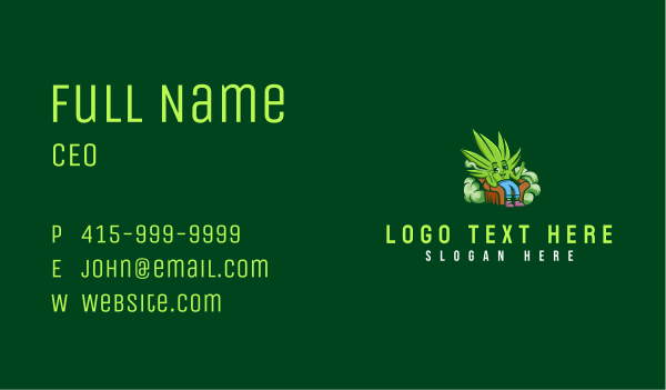 Smoke Cannabis Plant Business Card Design Image Preview