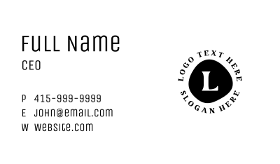 Black & White Ink Lettermark Business Card Image Preview