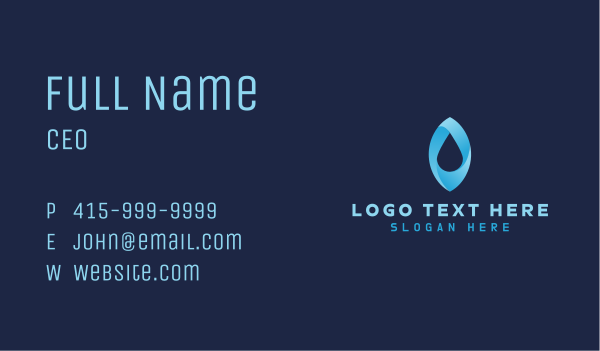 Blue Aqua Droplet Business Card Design Image Preview