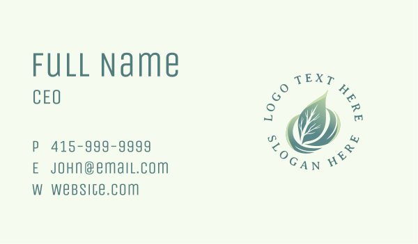 Organic Leaf Spa Business Card Design Image Preview