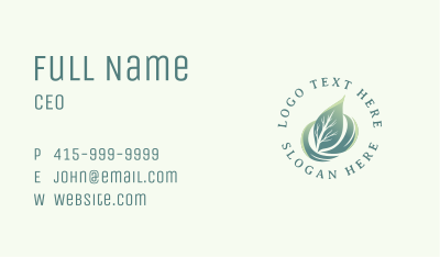 Organic Leaf Spa Business Card Image Preview
