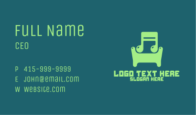 Green Musical Couch Business Card Image Preview
