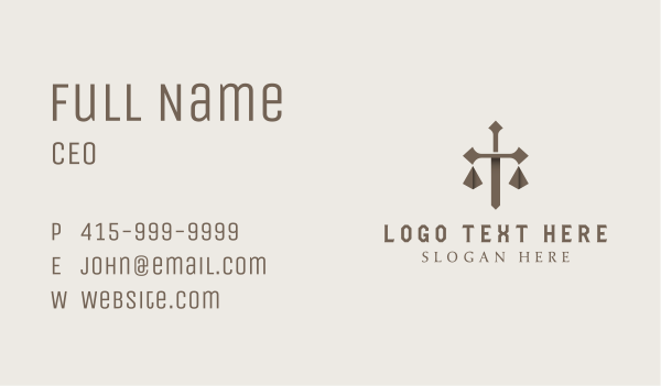 Legal Cross Scale Business Card Design Image Preview