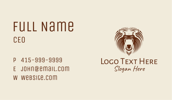 Angry Lion Roar  Business Card Design Image Preview