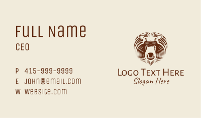 Angry Lion Roar  Business Card Image Preview