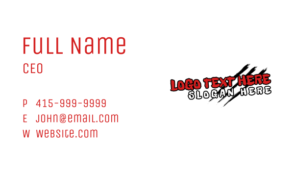 Halloween Claw Wordmark Business Card Design Image Preview