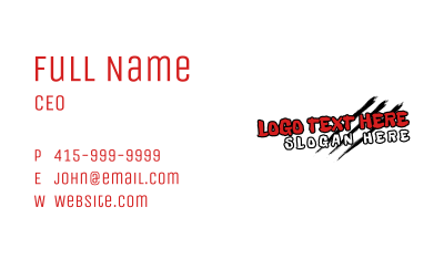Halloween Claw Wordmark Business Card Image Preview