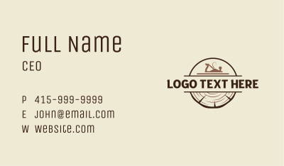 Wood Carpentry Planer Business Card Image Preview