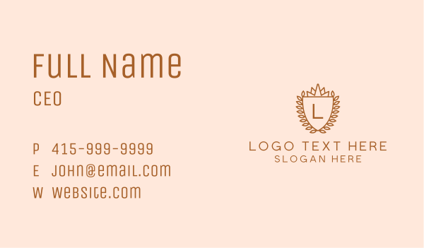 Royal Crown Shield Academe Business Card Design Image Preview