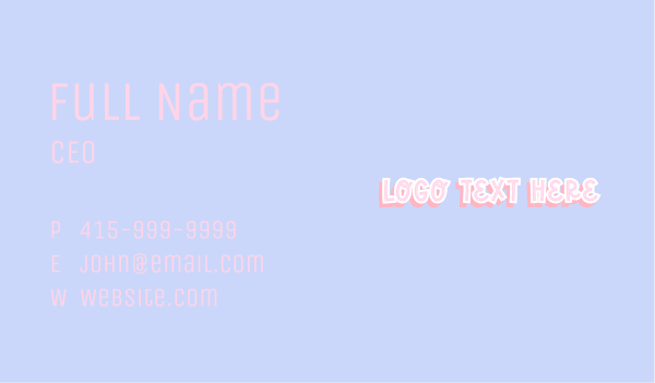 Pastel Playful  Wordmark Business Card Design Image Preview