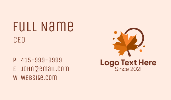 Nature Leaf Autumn  Business Card Design Image Preview
