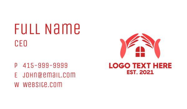 Pink Hand Roofing Service  Business Card Design Image Preview