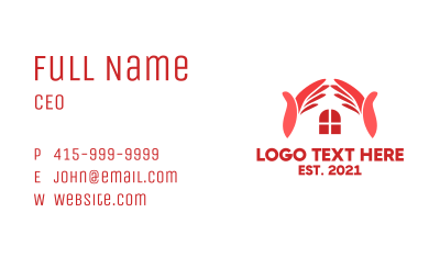 Pink Hand Roofing Service  Business Card Image Preview