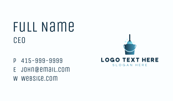 Janitorial Cleaning Mop Business Card Design Image Preview