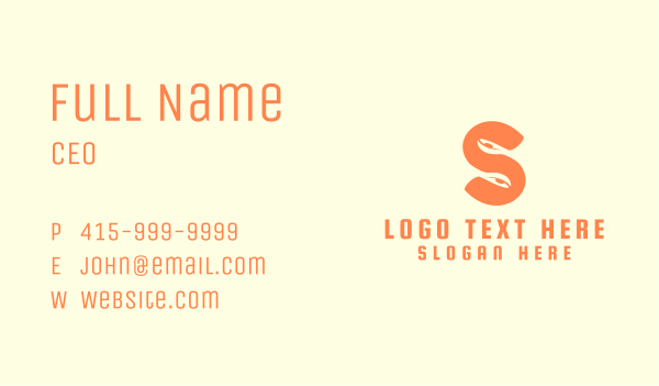 Orange Spoon Letter S Business Card Design Image Preview