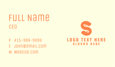 Orange Spoon Letter S Business Card Image Preview