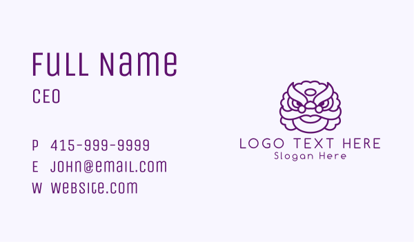 Purple Dragon Head Business Card Design Image Preview