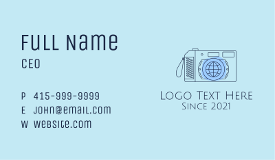 Blue International Photographer  Business Card Image Preview