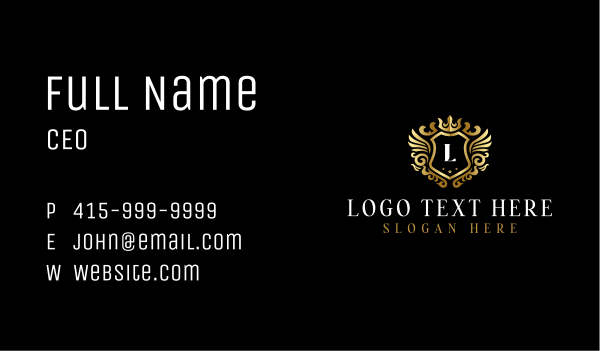 Luxury Wing Shield  Business Card Design Image Preview