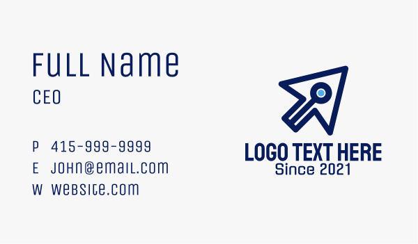 Blue Digital Cursor  Business Card Design Image Preview