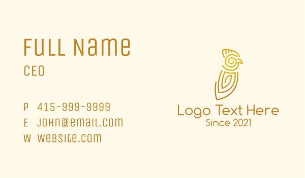 Tribal Parrot Outline Business Card Design Image Preview