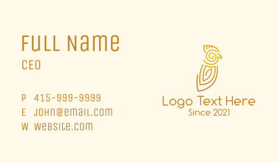 Tribal Parrot Outline Business Card