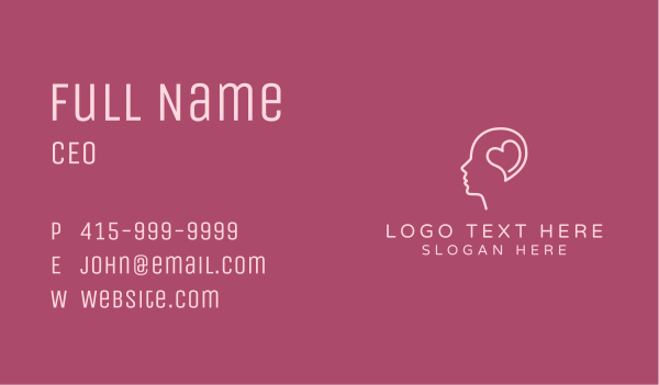Mental Health Heart Therapist Business Card Design Image Preview