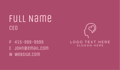 Mental Health Heart Therapist Business Card Image Preview
